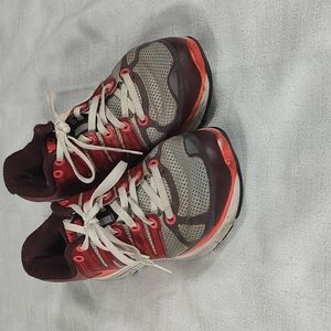 Nike Lunar Elite Gray Maroon Coral Athletic Running Shoes Size 7.5